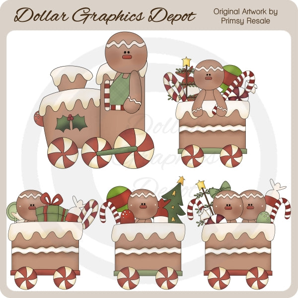 Gingerbread Train - Clip Art