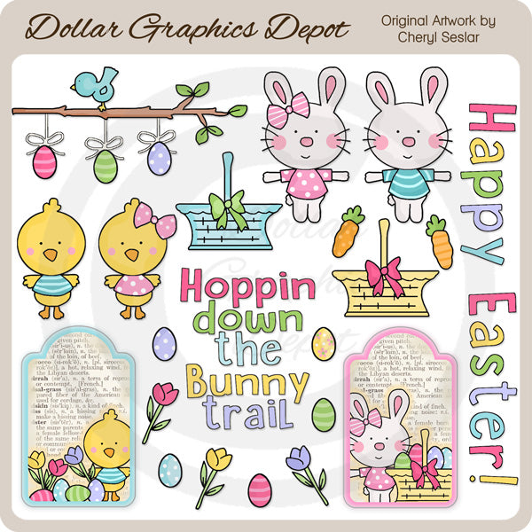 Happy Easter Cuties - Clip Art