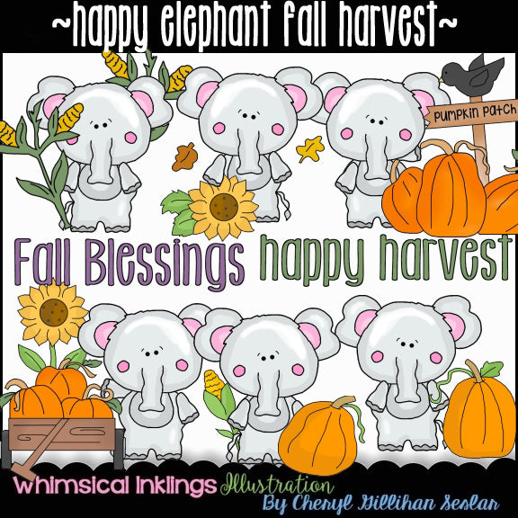 Happy Elephants...Fall Harvest