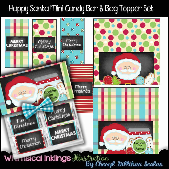 Happy Santa Mini Candy Bar & Topper Set  (WI)