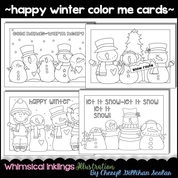 Feliz invierno... Coloréame Tarjetas