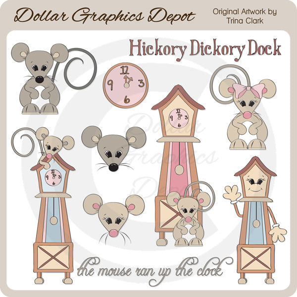 Hickory Dickory Dock - Clip Art