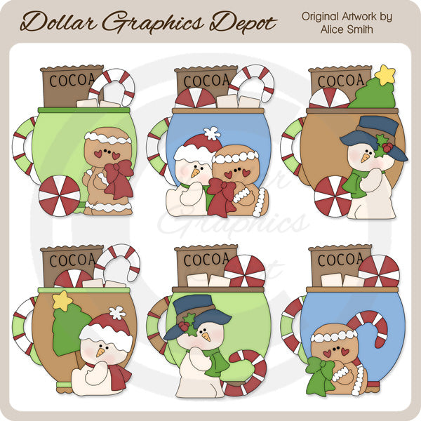 Holiday Friends Cocoa - Clip Art - DCS Exclusive