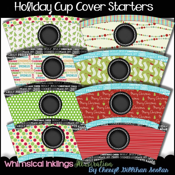 Holiday Cup Cover Starters...Set of 8  (WI)