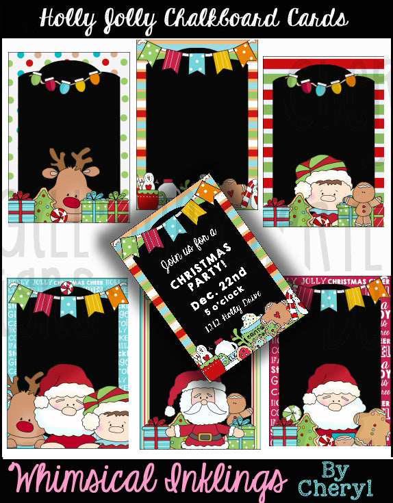 Holly Jolly Chalkboard Card Starters