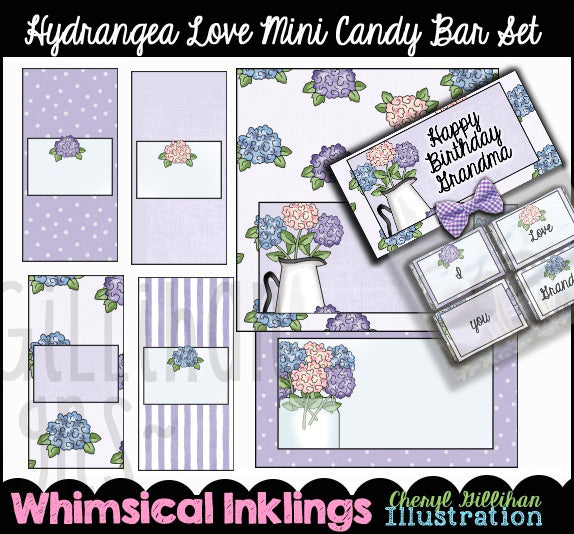 Hydrangea Love_Mini Candy Bar Wrappers