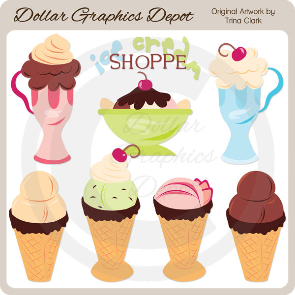 Ice Cream Shoppe - Clip Art