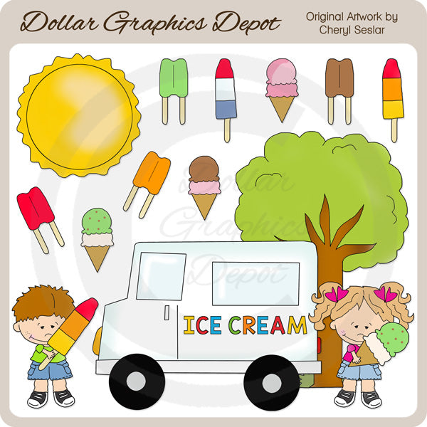 Ice Cream Truck - Clip Art