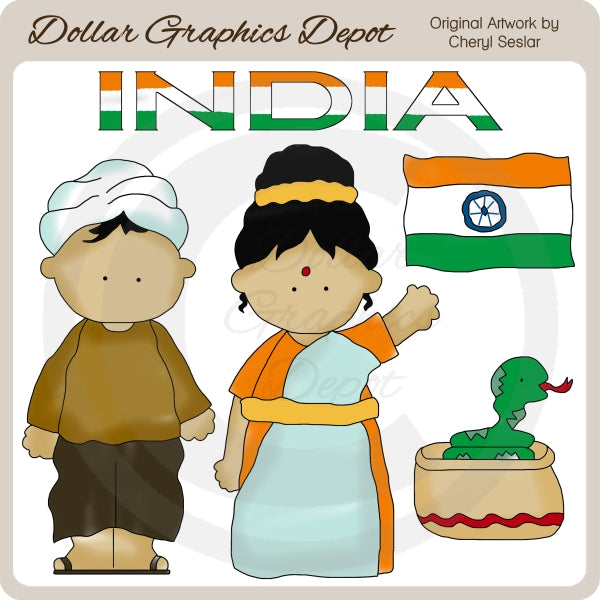 Indian Kids - Clip Art