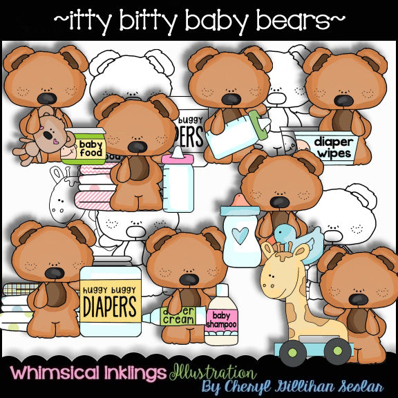 Itty Bitty Baby Bears...Collezione di clipart