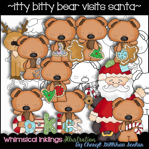 Itty Bitty Bears...Visit Santa Clipart Collection