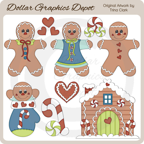 Jolly Gingerbread 1 - Clip Art