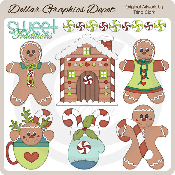 Jolly Gingerbread 2 - Clip Art