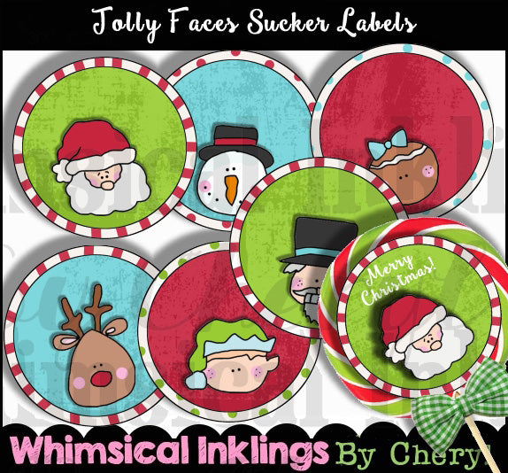 Jolly Faces Sucker Labels