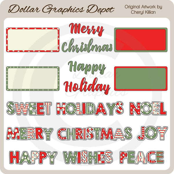 Joyful Christmas Greetings - Clip Art