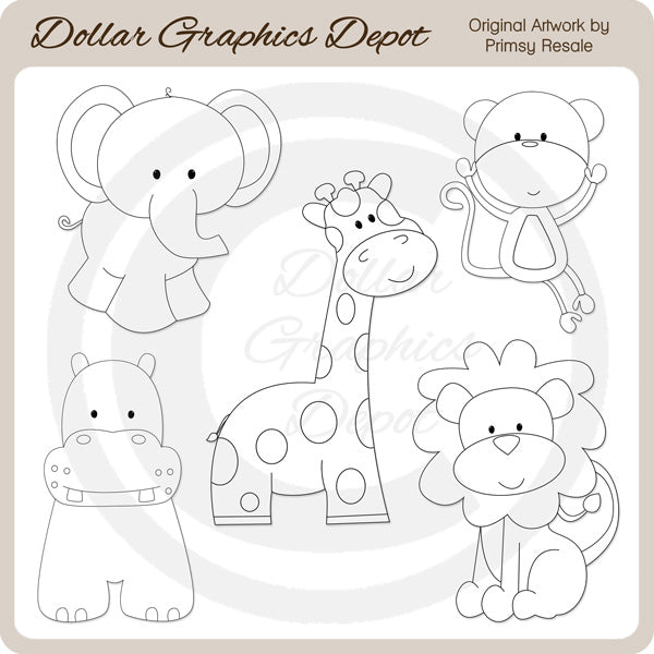 Jungle Babies - Digital Stamps