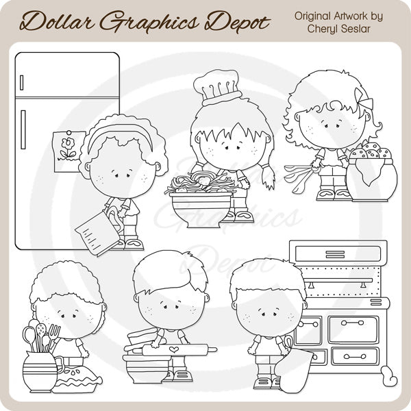 Kitchen Munchkins - Digital Stamps