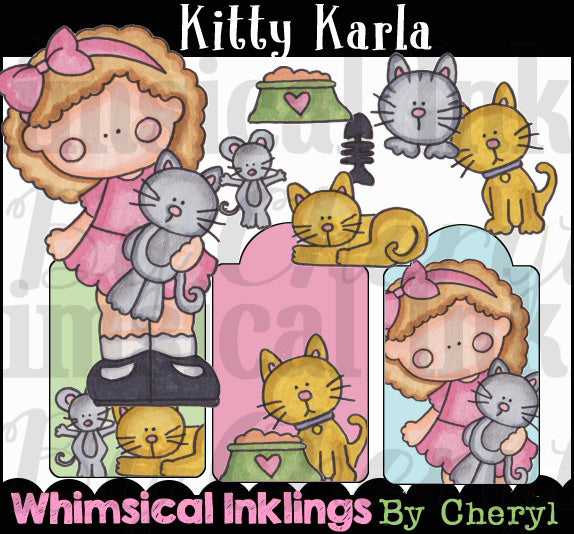 Kittie Karla...Collezione grafica colorata a mano