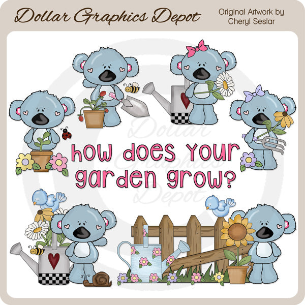 Koala Cuties - Giardino fiorito - ClipArt