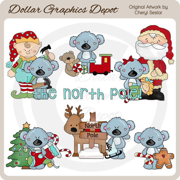 Koala Cuties - North Pole - Clip Art