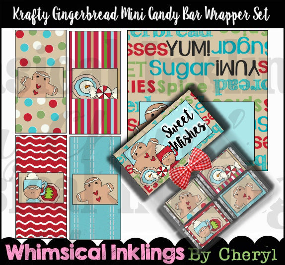 Krafty Gingerbread Mini Candy Bar Wrappers  (WI)