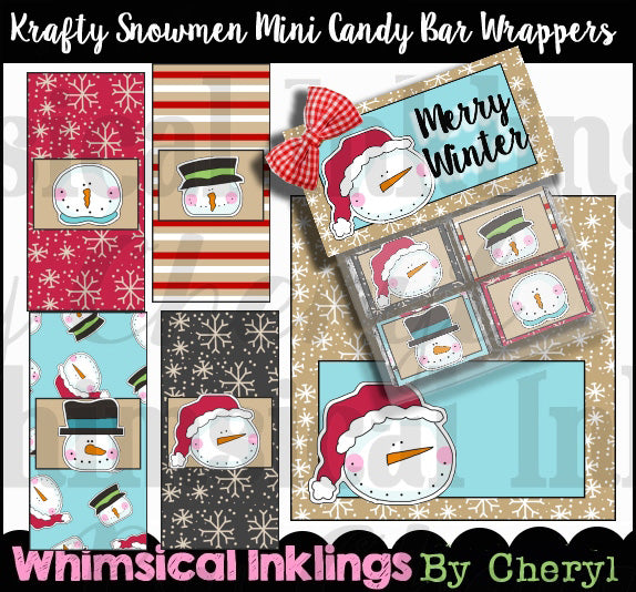Krafty Snowman Mini Candy Bar Wrappers  (WI)