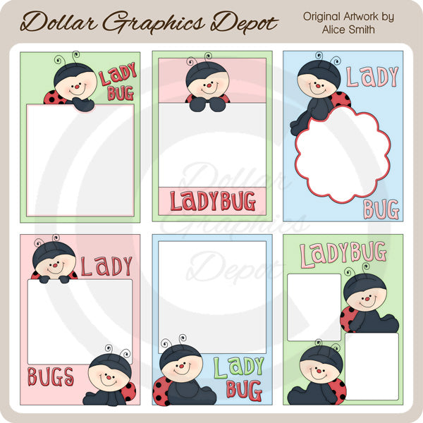 Ladybug Frames - Clip Art - *DCS Exclusive*