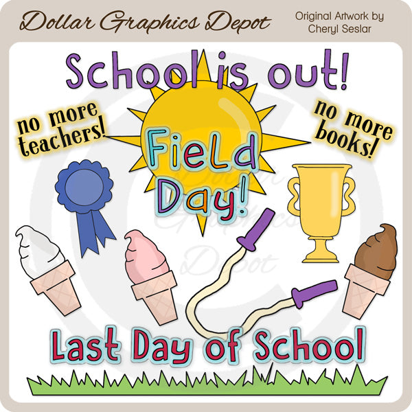 Last Day of School - Clip Art