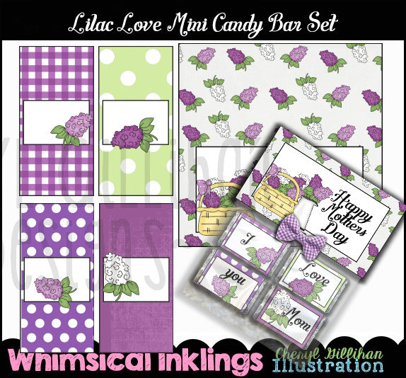 Lilac Love...Hershey Mini Candy Bar Wrappers