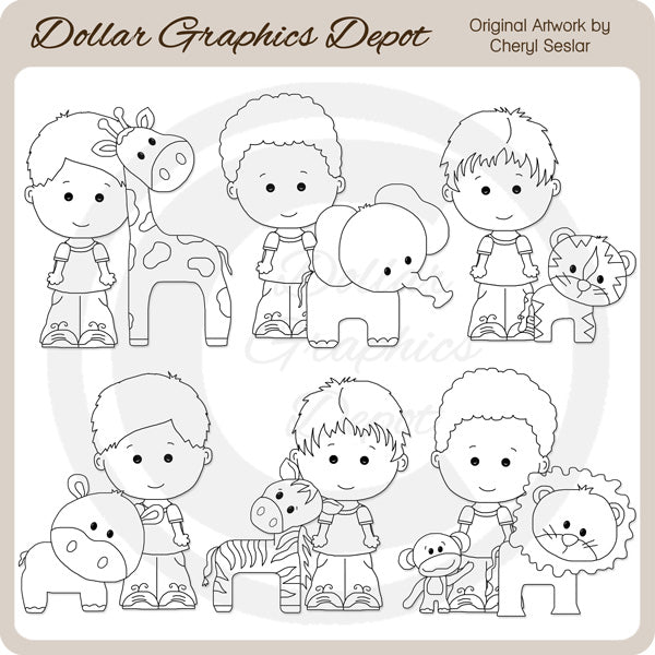 Linus and Pals - At The Zoo - Digital Stamps