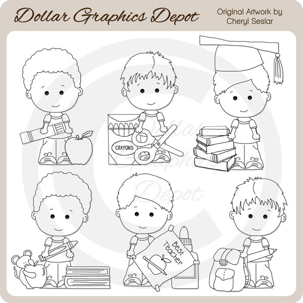Linus and Pals - School - Digital Stamps