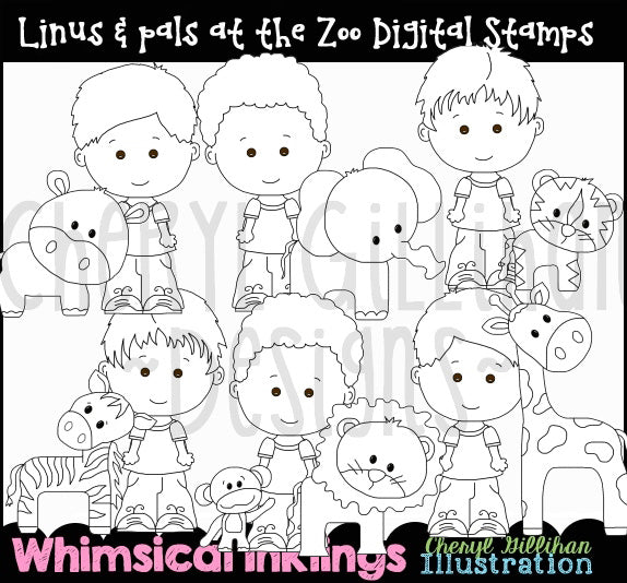 Linus & Pals...At The Zoo...Digital Stamps