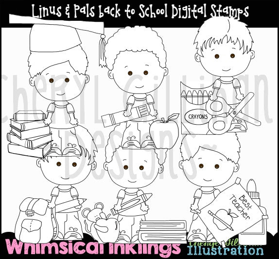 Linus & Pals...Back To School...Digital Stamps