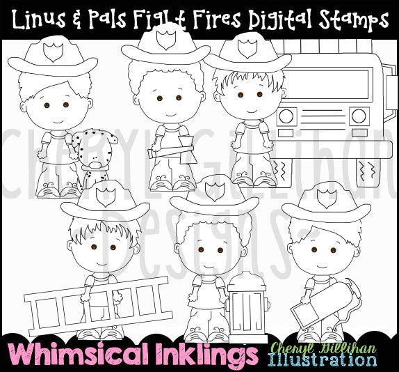 Linus & Pals...Fight Fires...Digital Stamps