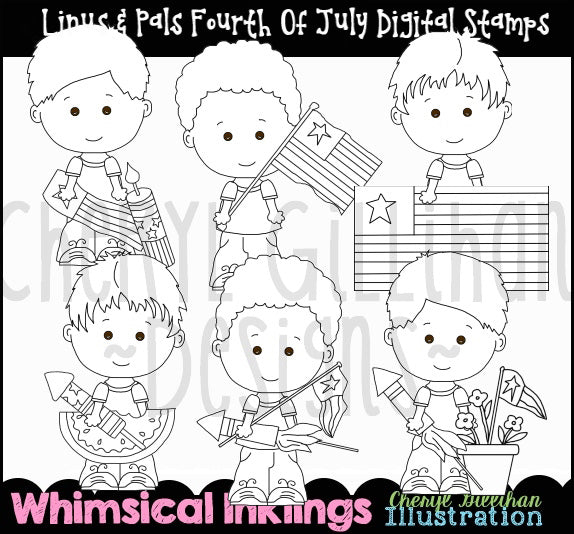 Linus & Pals...Fourth Of July...Digital Stamps