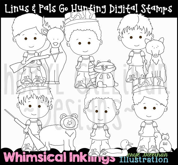 Linus & Pals...Go Hunting...Digital Stamps