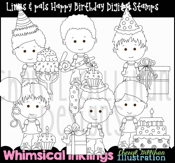 Linus & Pals...Happy Birthday...Digital Stamps