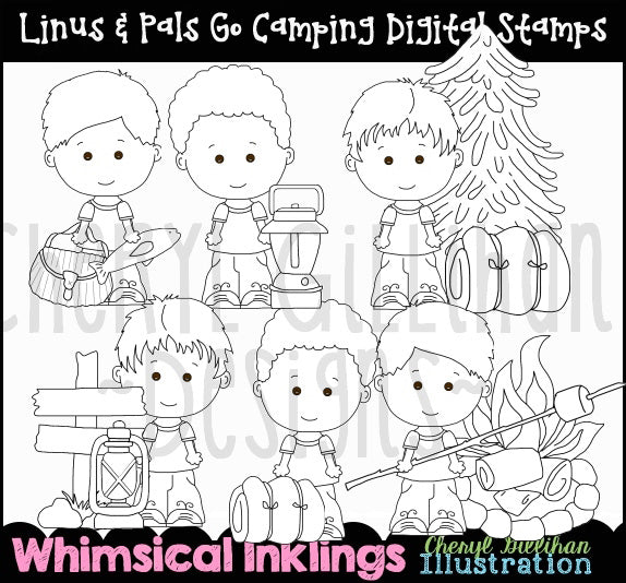 Linus & Pals...Goes Camping...Digital Stamps