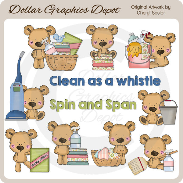 Little Bears - Housekeeper - Clip Art - DCS Exclusive