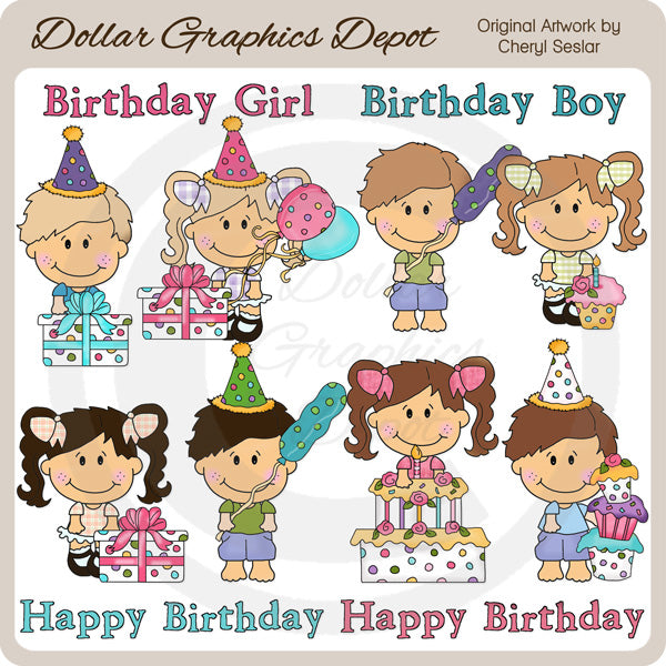 Little Cuties - Birthday Party - Clip Art