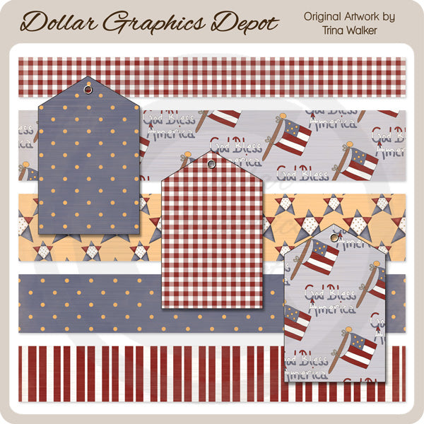 Little Miss Patriot - Borders and Tags