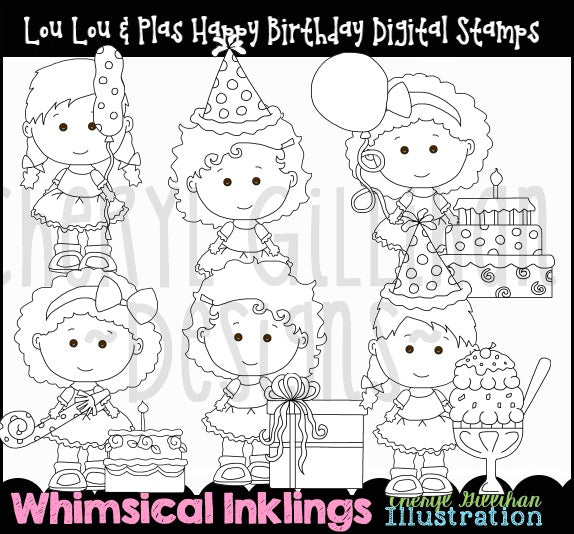 Lou Lou & Pals Happy Birthday...Digital Stamps