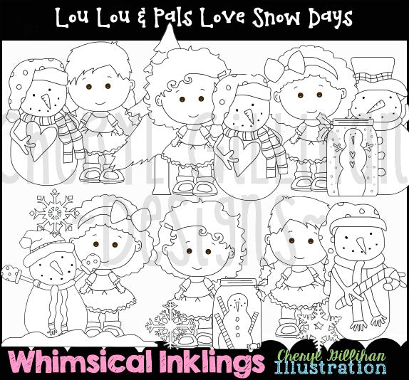 Lou Lou & Pals Loves Snow Days..Digital Stamps