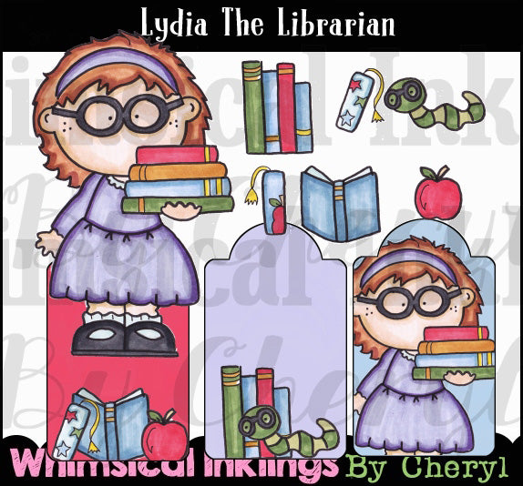 Lydia The Librarian....Hand Colored Graphics