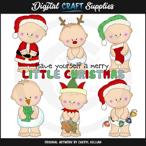 Feliz Navidad Bebés - Clipart