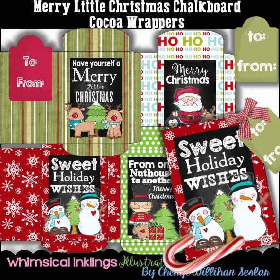 Merry Little Christmas Chalkboard Cocoa Packets  (WI)