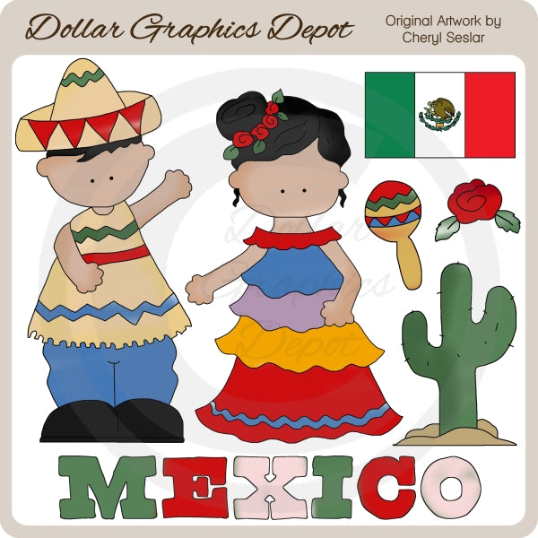 Mexican Kids - Clip Art