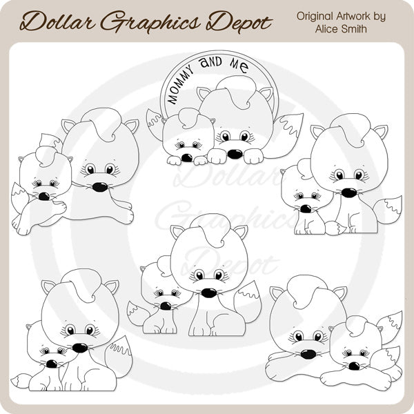 Mommy and Me Foxes - Digital Stamps - *DCS Exclusive*