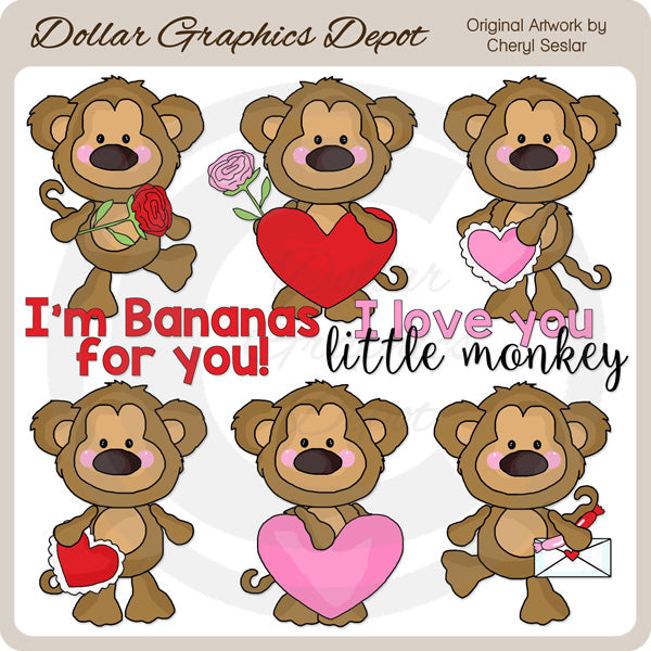 Monkey Love - Clip Art
