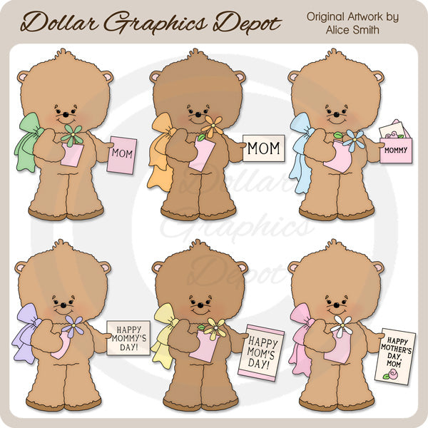 Mother's Day Bears - Clip Art - DCS Exclusive